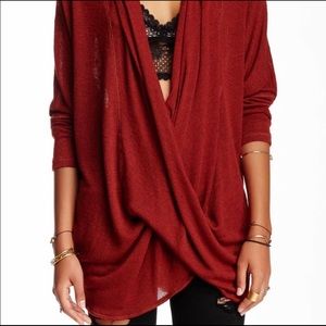 Free People Sheila Hacci Top in Mahogany